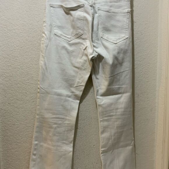 ZW COLLECTION HIGH WAIST CROPPED BOOTCUT JEANS Frayed Hem - Picture 8 of 10